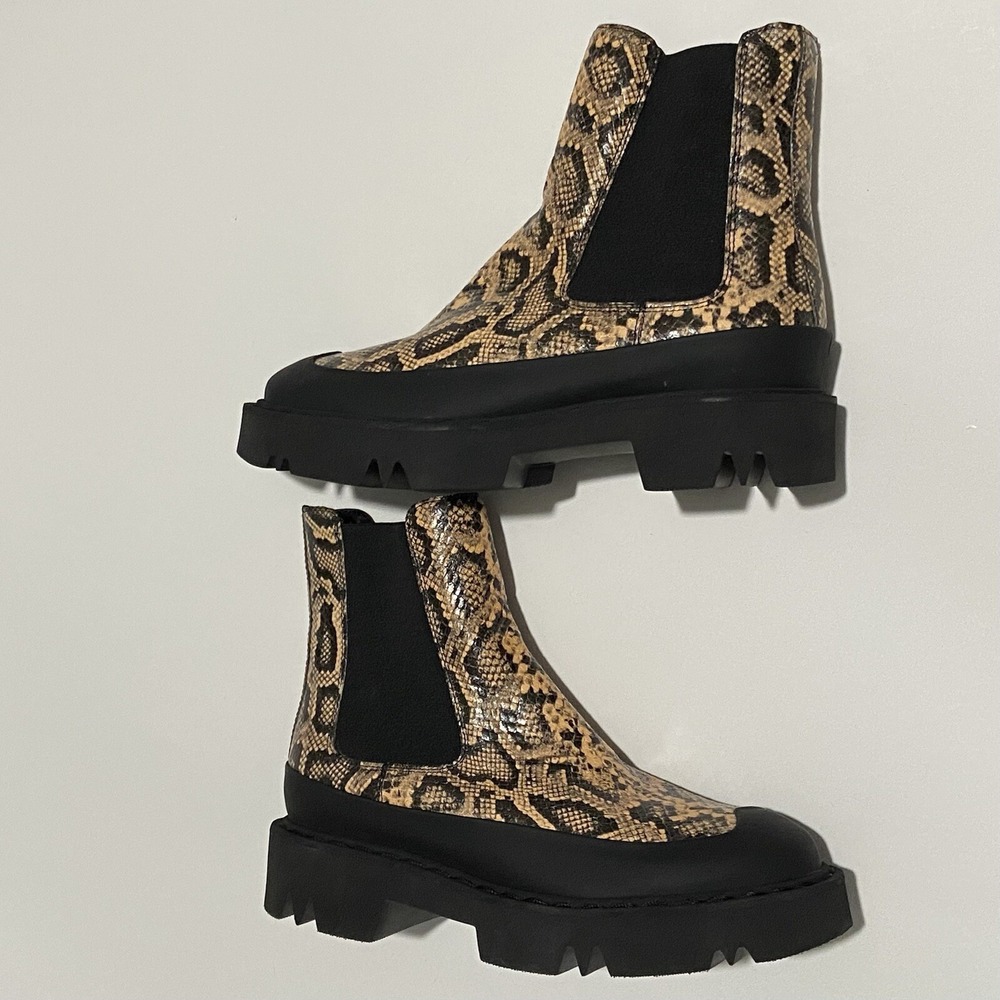 AQUATALIA CHELSEA ANKLE BOOTS HOLLY SNAKE EMBOSSED WATERPROOF Women's Size 7
